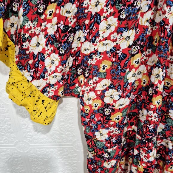 Suzanne Betro NWT Vibrant Floral Babydoll Tunic Short sleeve Top Size 2X - Picture 3 of 7